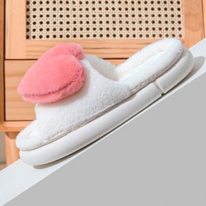 Slippers Heart-shaped Furry Plush Men's Four Seasons Outdoor Indoor Non-slip Maternity Shoes